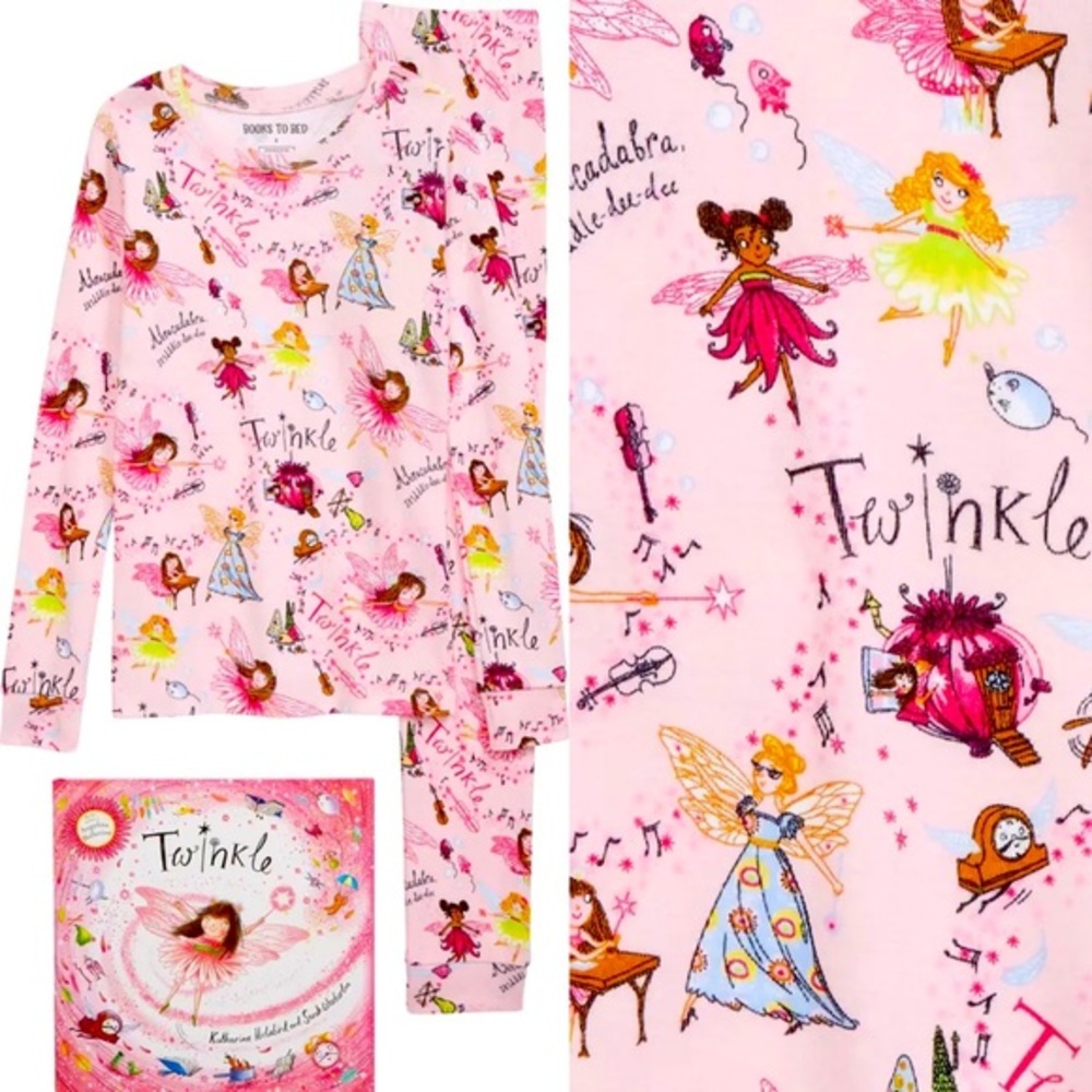 NWT Books To Bed Twinkle 2-Piece Fitted Pajama Set